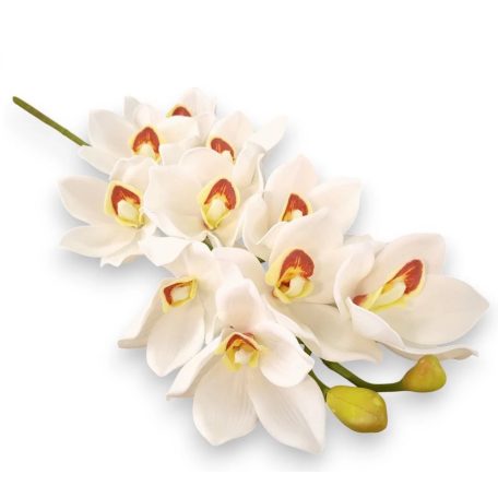 Mű csónakorchidea szál  - Fehér - 74 cm  