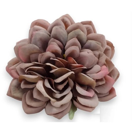Mű dália fej porzóval selyem - Barna - 12 cm - 6 db/csomag