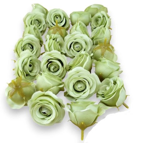 Dekor fejvirág - Rózsa - Világoszöld - 5 cm - 24 db/csomag 