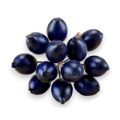 Mű csipkebogyó pikk - 11 cm - Sötétkék - 12 db/csokor