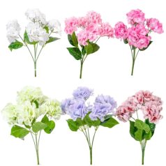 Hortenzia csokor gumi - 5 virágos mix - 44 cm 