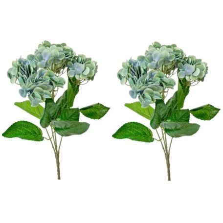 Hortenzia csokor - 5 virág - Zöld - 44 cm 