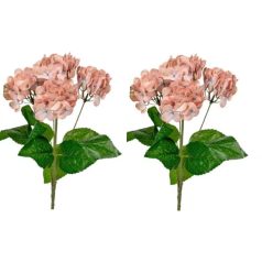 Hortenzia csokor - 5 virág - Barack - 44 cm