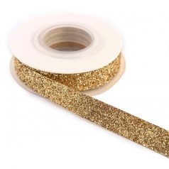 Glitteres szalag arany  - 1,5 cm 