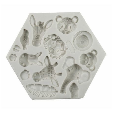 Szilikon forma - Állatfejek - 12,5x11 cm