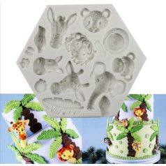Szilikon forma - Állatfejek - 12,5x11 cm
