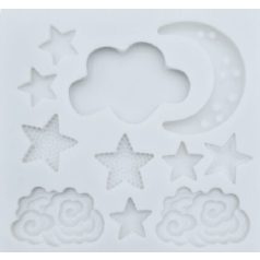 Szilikon forma - Felhő, csillag, hold - 9 x 8,4 cm