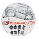 Rozsdamentes süti forma készlet - 24 db/csomag