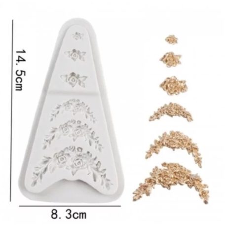 Szilikon forma - Rózsa minták - 14,5 cm