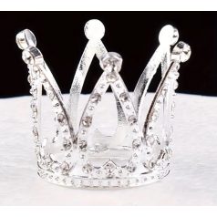 Tortadíszítő hercegnő korona - Ezüst - 4,5 x 3,5 cm