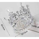  Tortadíszítő hercegnő korona gyöngyös - Ezüst - 7,6cm x 5,5 cm
