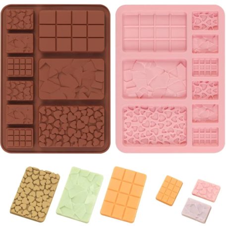 Szilikon forma - 5+3adagos táblacsoki készítő - 20x14, 5 cm