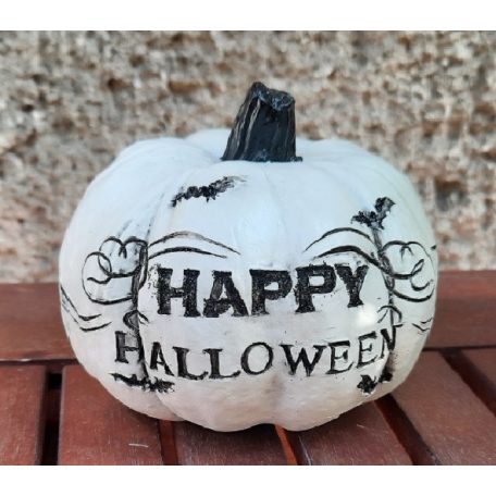 Kerámia tök - Happy Halloween - 11x8 cm  