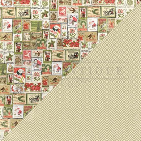 Authentique scrapbook papír - Vintage Christmas - 2 oldalas - 30,5 x 30,5 cm - VIN-007