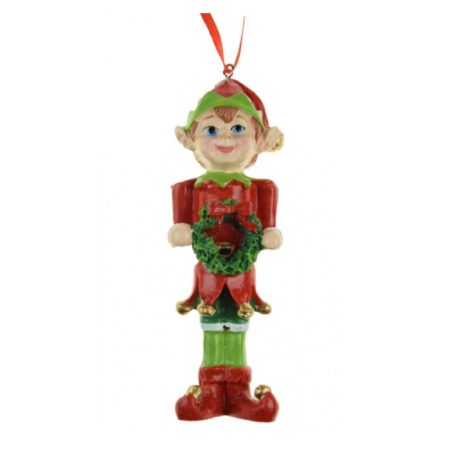 Karácsonyi manó figura – Piros-zöld - 12,6 cm