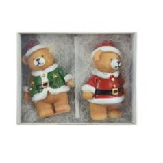 Karácsonyi maci figura - 5,4 cm - 2 db-os szett