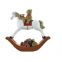 Karácsonyi hintaló - Fehér - 15 cm, 20 cm