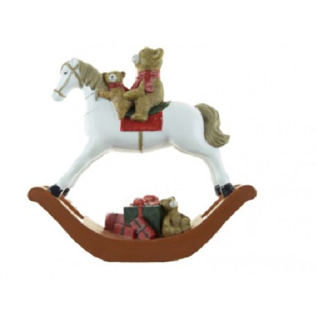 Karácsonyi hintaló - Fehér - 15 cm, 20 cm