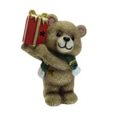 Karácsonyi maci figura ajándékkal - 24  cm	