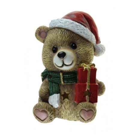 Sapkás maci figura ajándékkal - 20,5 cm