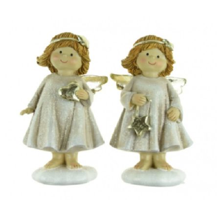 Angyal figura - Rózsaszín - 2 féle - 7,5x6x14 cm 