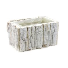 Kéreg láda - Fehér - 23x14x12 cm 