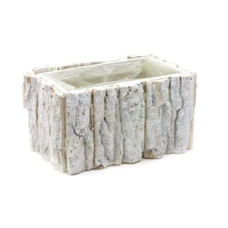 Kéreg láda - Fehér - 23x14x12 cm 