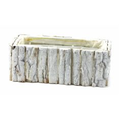Kéreg láda tégla bélelt - Fehér - 32,5x14,5x12 cm