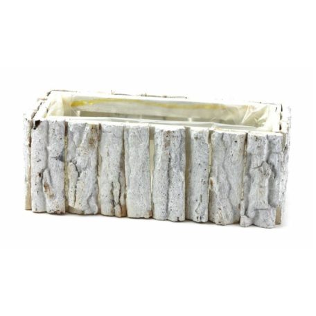 Kéreg láda tégla bélelt - Fehér - 32,5x14,5x12 cm