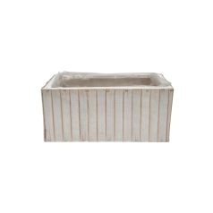 Bambusz láda tégla - Fehér - 25x14x11 cm 