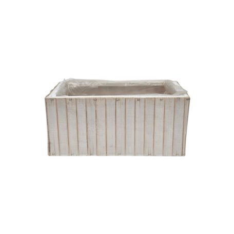 Bambusz láda tégla - Fehér - 25x14x11 cm 