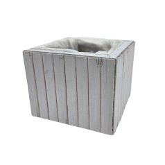 Bambusz kocka - Halvány szürke - 14x14x11 cm 