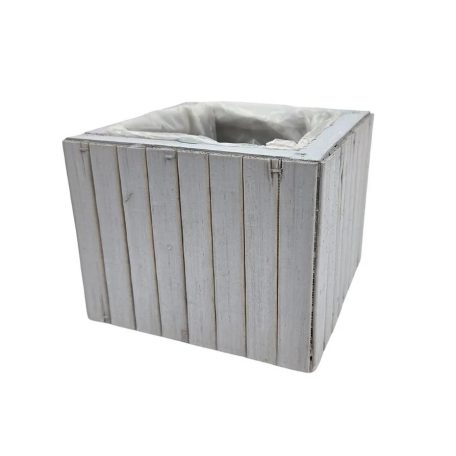 Bambusz kocka - Halvány szürke - 14x14x11 cm 