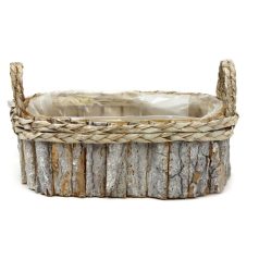 Háncsos virágláda fonattal nagy bélelt - 34x17x12,5 cm  