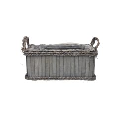 Füles bambusz láda tégla - Szürke - 34x16x14 cm 