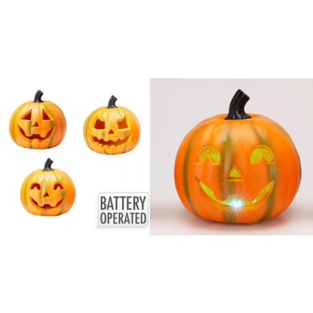Halloween tök LED-es -18x20 cm