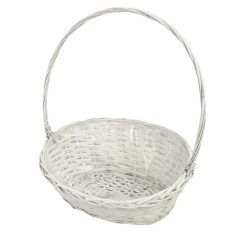Fonott csemege kosár fehér nagy -50x43x33 cm