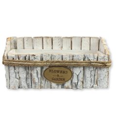 Fakéreg virágláda - Fehér - 30x13x14 cm