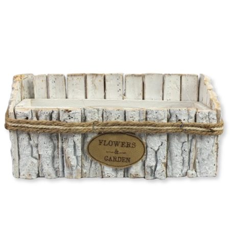 Fakéreg virágláda - Fehér - 30x13x14 cm