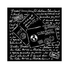  Stamperia stencil - Around the world letters - 18x18 cm-KSTDQ83 