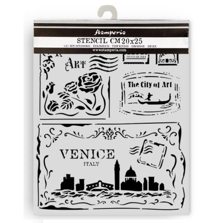  Stamperia stencil - 20x25 cm - Venice City of Art cards - KSTD-183