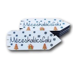 Nyomtatott fatábla - Karácsony -Mézeskalács - 6x2,5cm