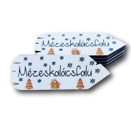 Nyomtatott fatábla - Karácsony -Mézeskalács - 6x2,5cm