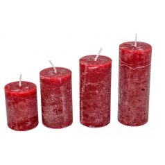 Karácsonyi gyertyák - Piros-Bordó